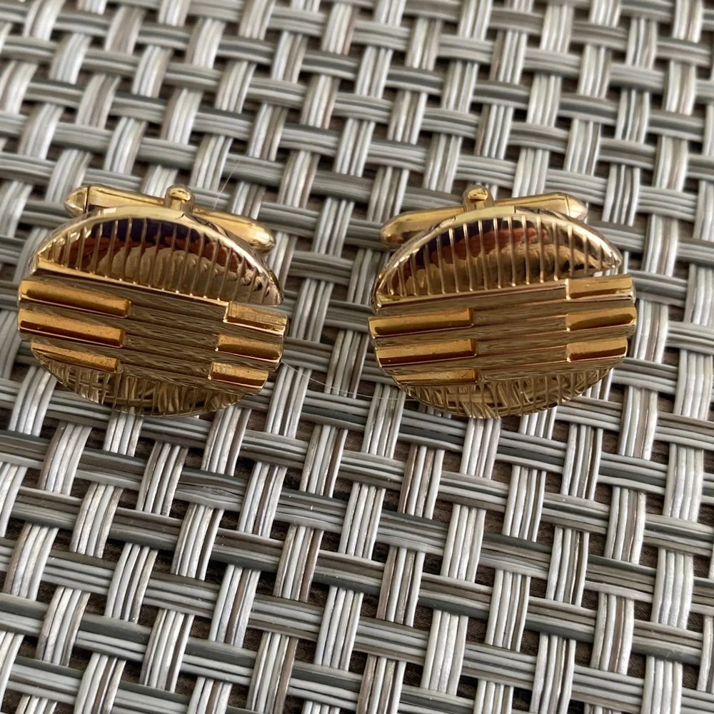 Vintage mid-century Goldtone classy Cufflinks Swank